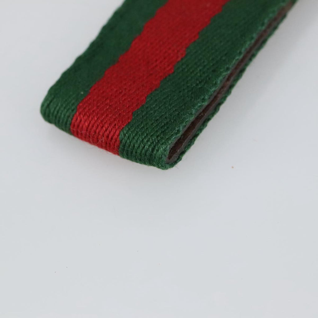 GUCCI Ofidia Web Sherry Line Key Ring Leather Red Green ac3396