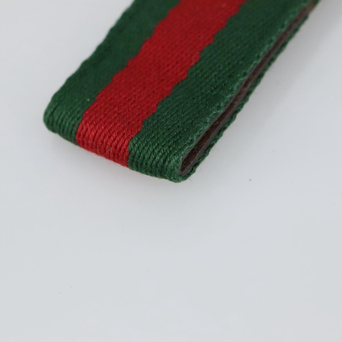GUCCI Ofidia Web Sherry Line Key Ring Leather Red Green ac3396
