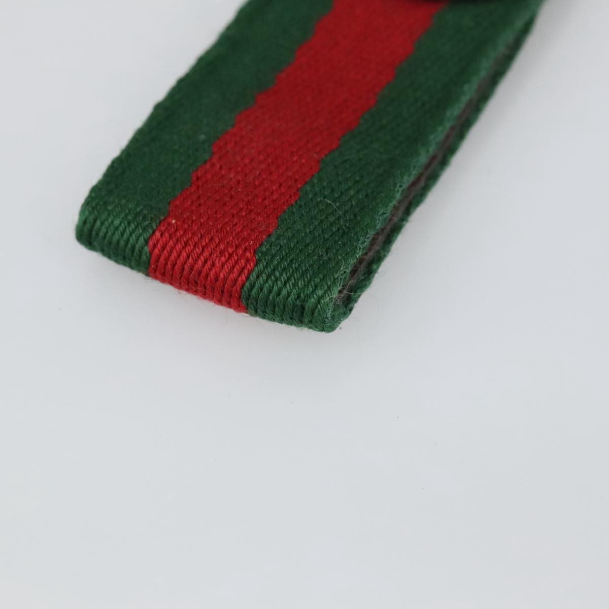GUCCI Ofidia Web Sherry Line Key Ring Leather Red Green ac3396