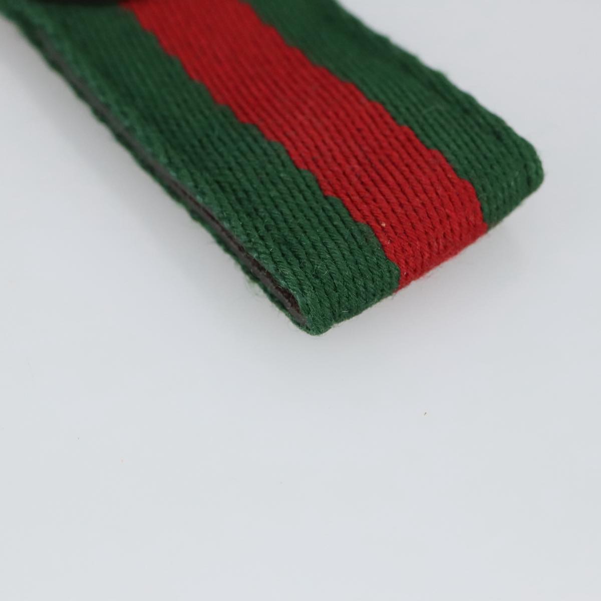 GUCCI Ofidia Web Sherry Line Key Ring Leather Red Green ac3396