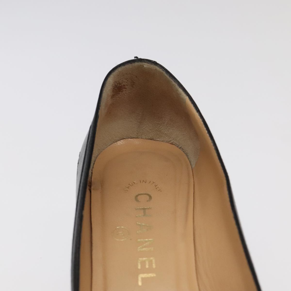 CHANEL High heels Lamb Skin 36 1/2C Black CC ac3409