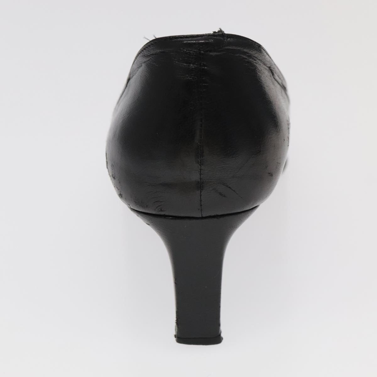 CHANEL High heels Lamb Skin 36 1/2C Black CC ac3409