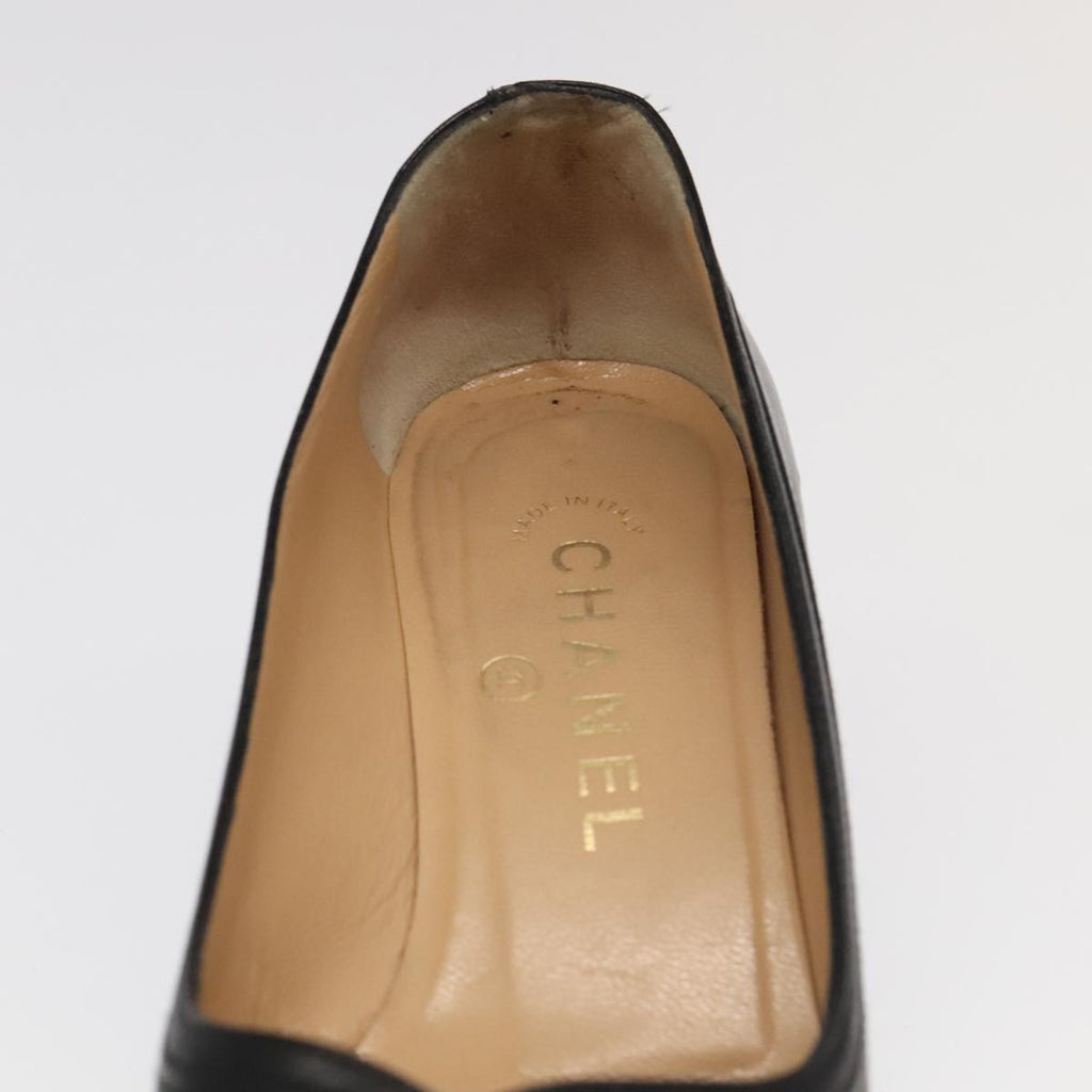 CHANEL High heels Lamb Skin 36 1/2C Black CC ac3409