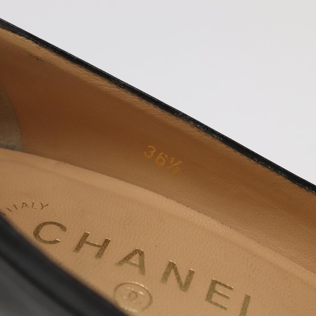 CHANEL High heels Lamb Skin 36 1/2C Black CC ac3409