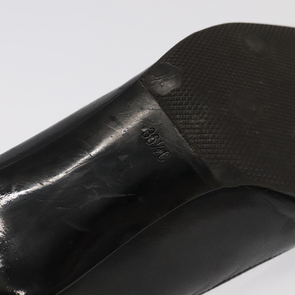 CHANEL High heels Lamb Skin 36 1/2C Black CC ac3409