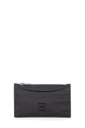 Balenciaga Black Embossed Leather Card Wallet