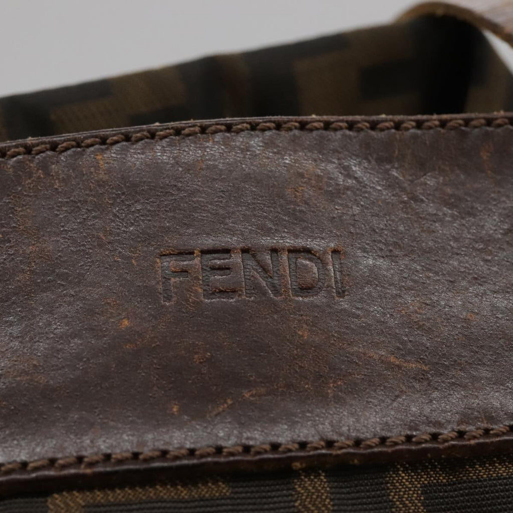 FENDI Zucca Canvas Hand Bag Brown Black ac3445