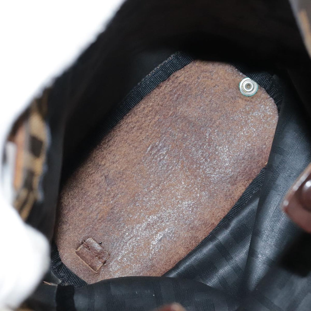 FENDI Zucca Canvas Hand Bag Brown Black ac3445