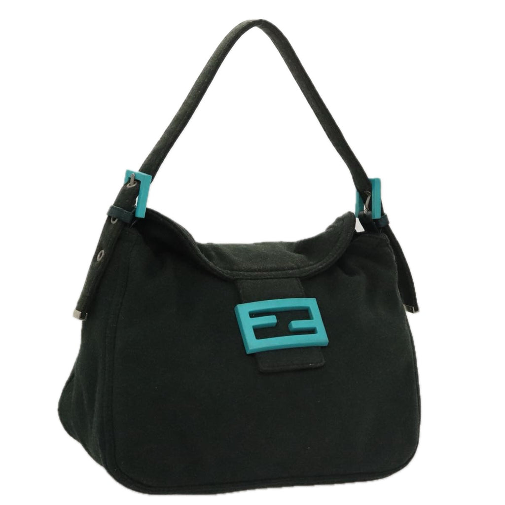 FENDI Mamma Baguette Shoulder Bag Cotton Khaki ac3447