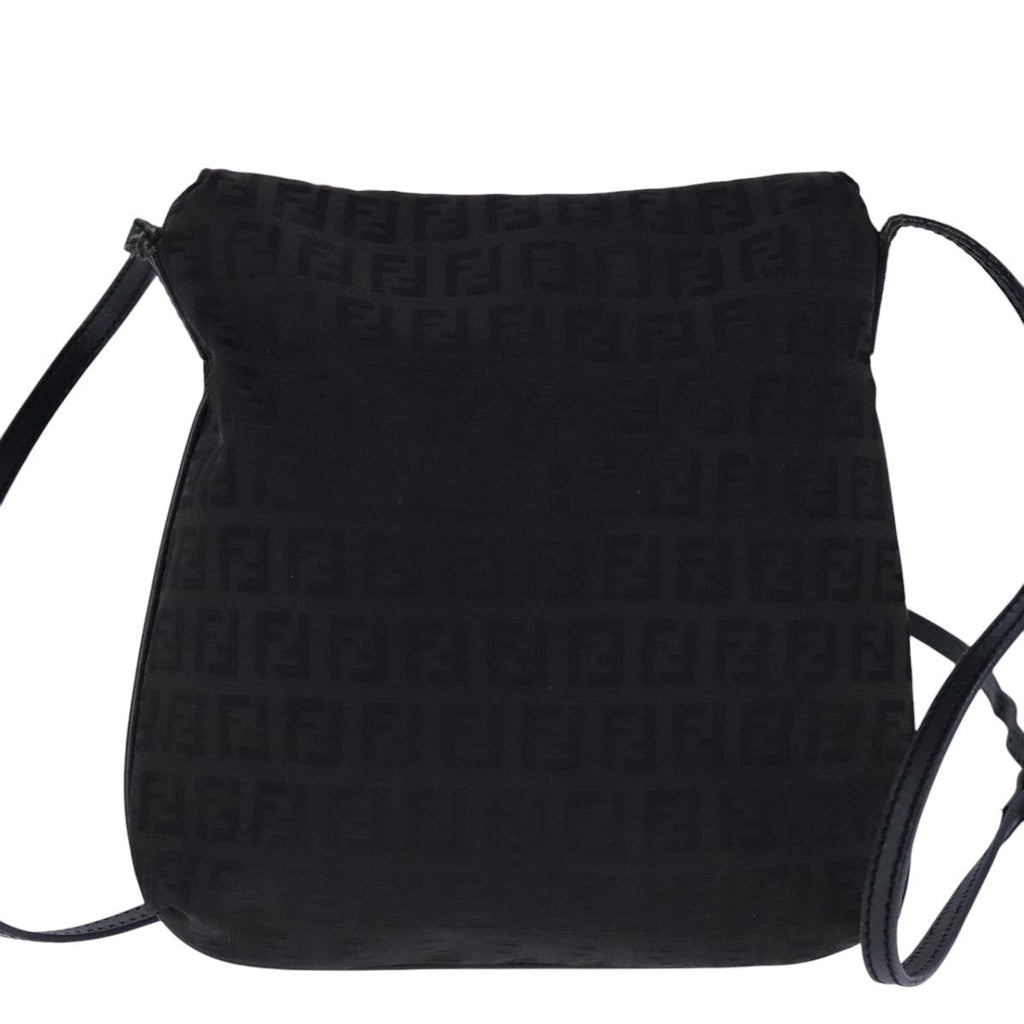 FENDI Zucchino Canvas Mamma Baguette Shoulder Bag Brown ac3448