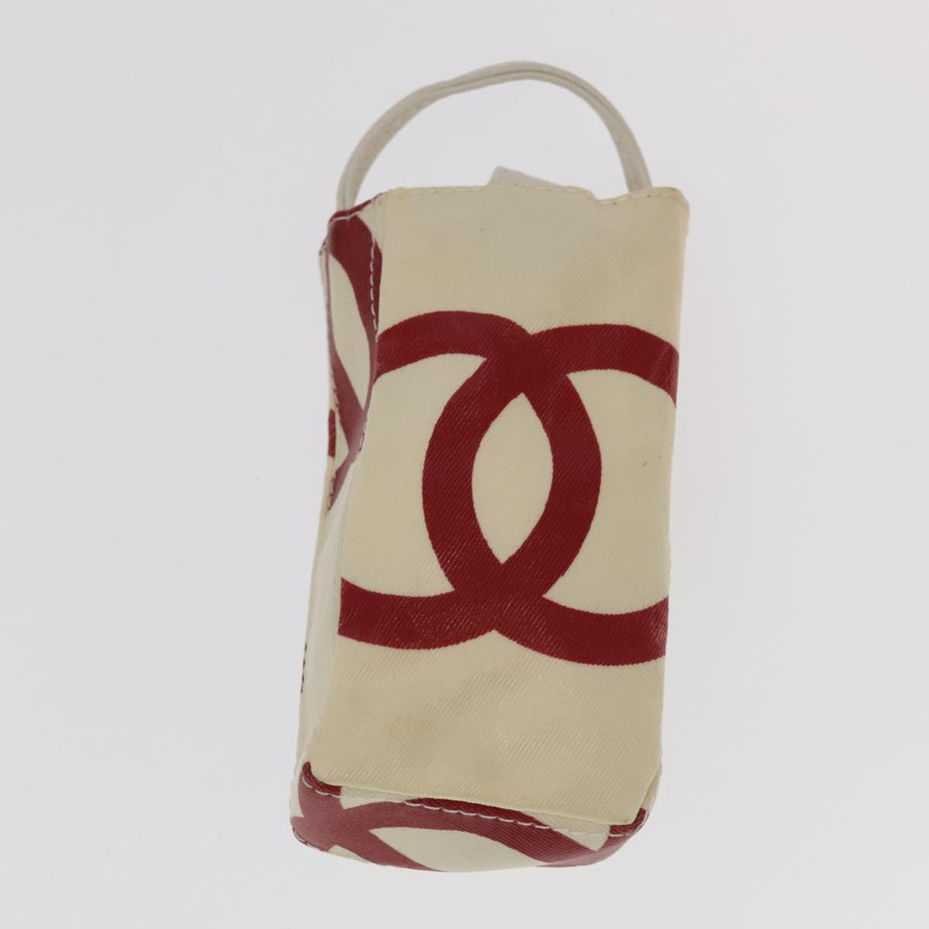 CHANEL Matelasse Chain Tote Bag Straw White CC ac3478