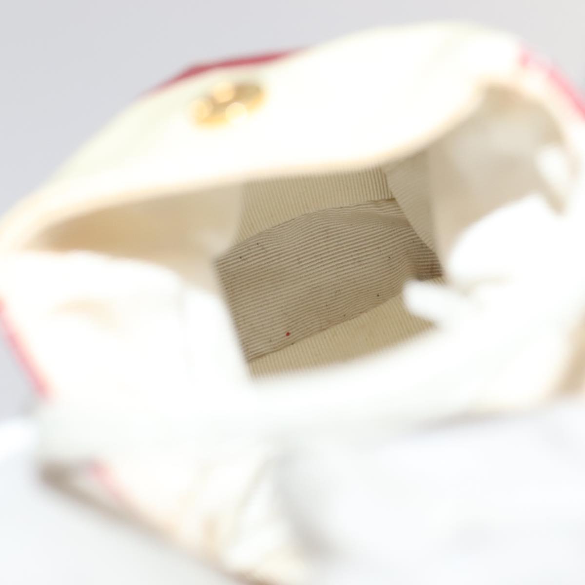 CHANEL Matelasse Chain Tote Bag Straw White CC ac3478