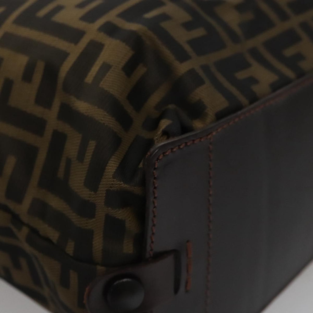 FENDI Zucca Canvas Hand Bag Brown Black ac3512