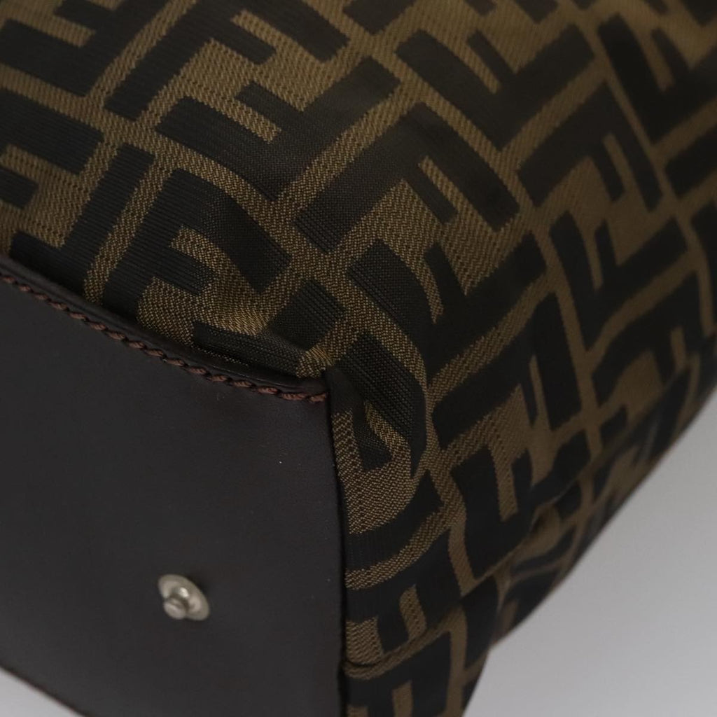 FENDI Zucca Canvas Hand Bag Brown Black ac3512