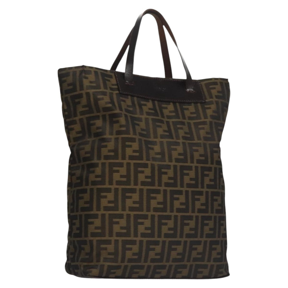 FENDI Zucca Canvas Hand Bag Brown Black ac3512