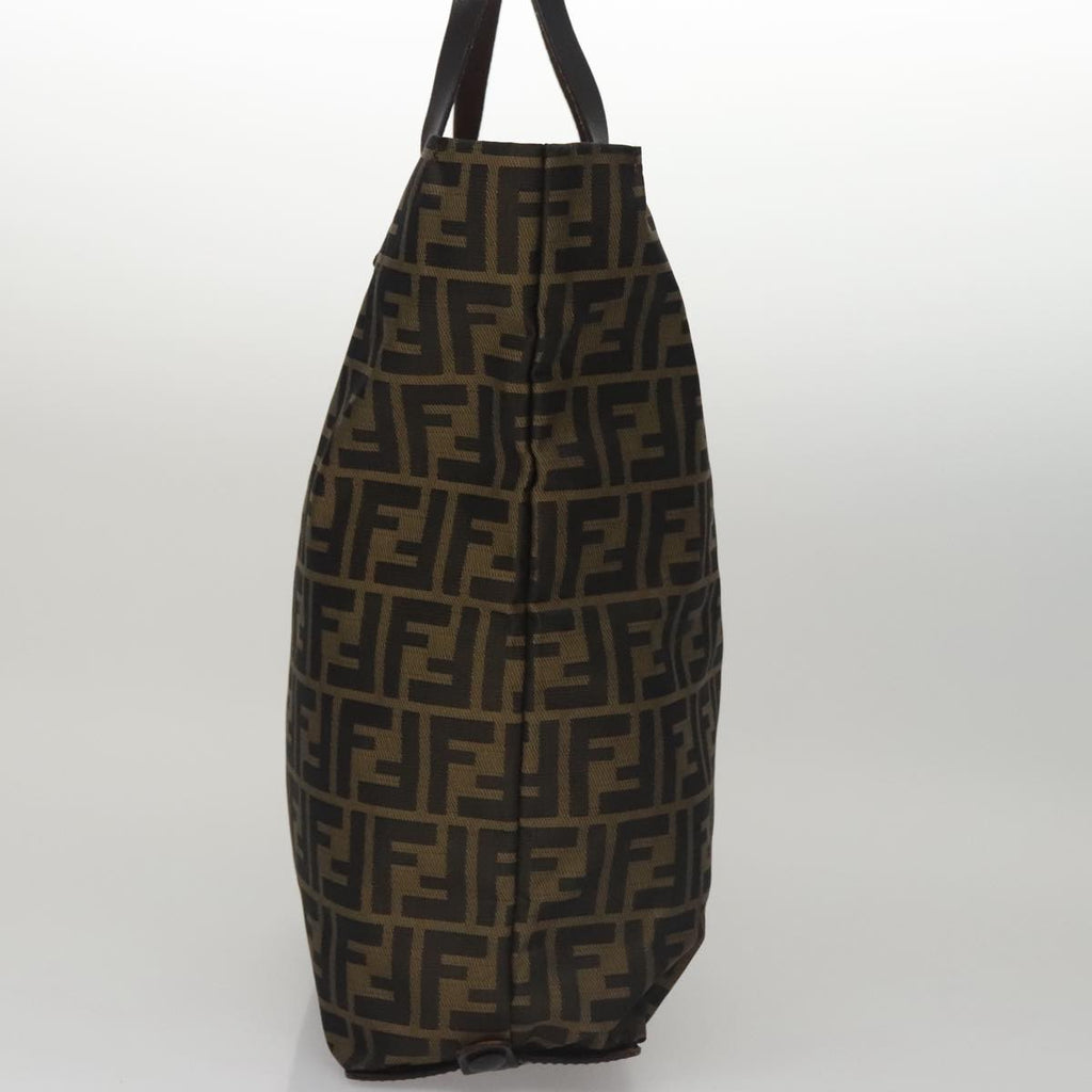 FENDI Zucca Canvas Hand Bag Brown Black ac3512