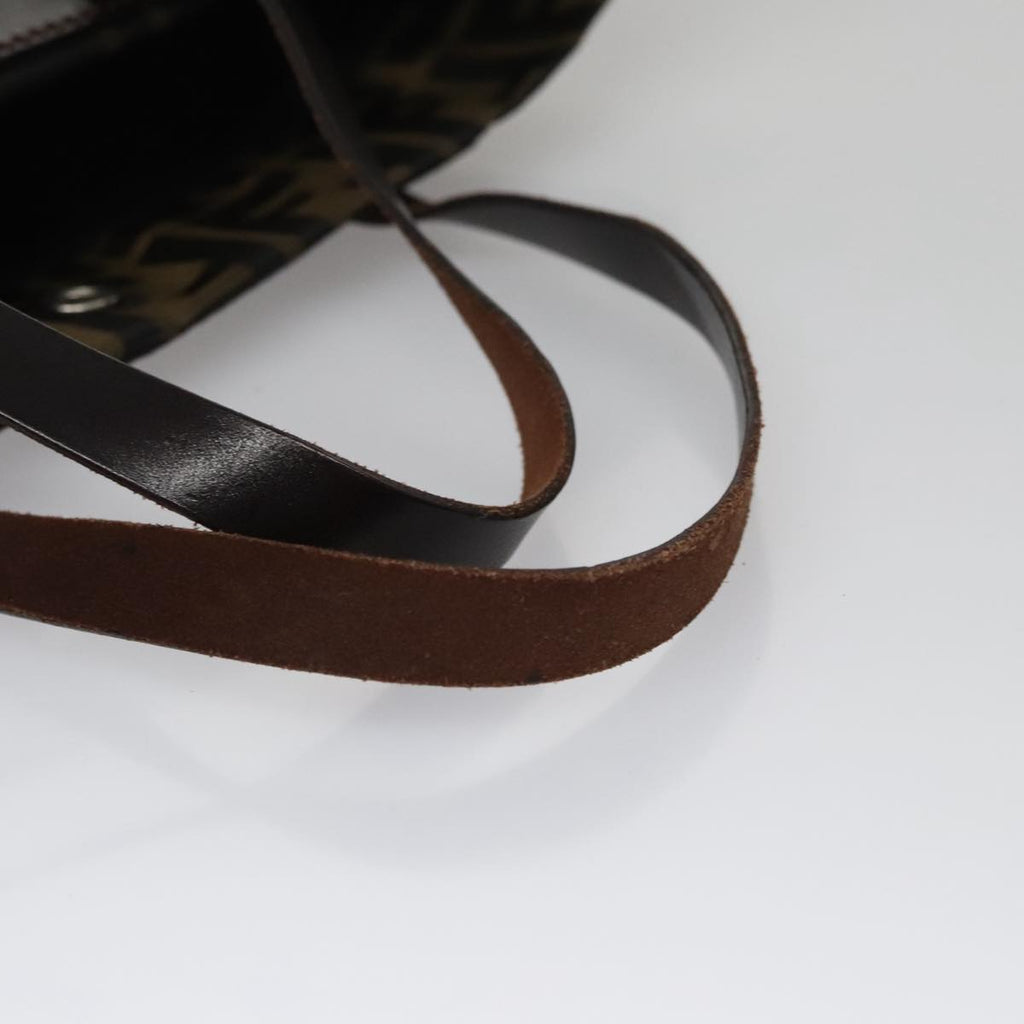 FENDI Zucca Canvas Hand Bag Brown Black ac3512