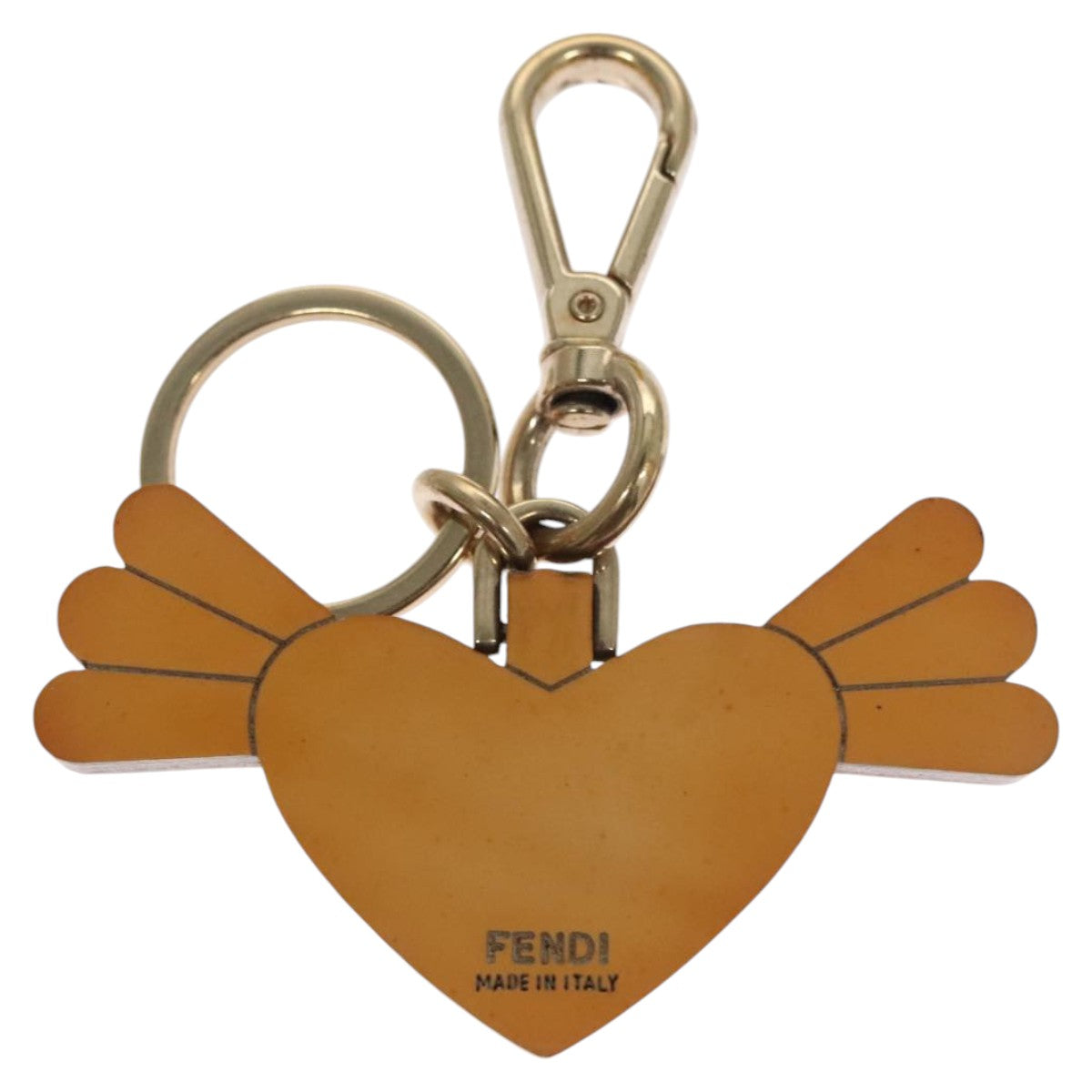 FENDI Key Charm Leather Beige ac3513