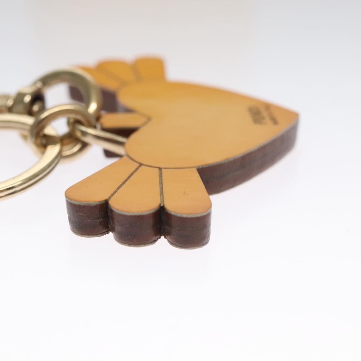 FENDI Key Charm Leather Beige ac3513