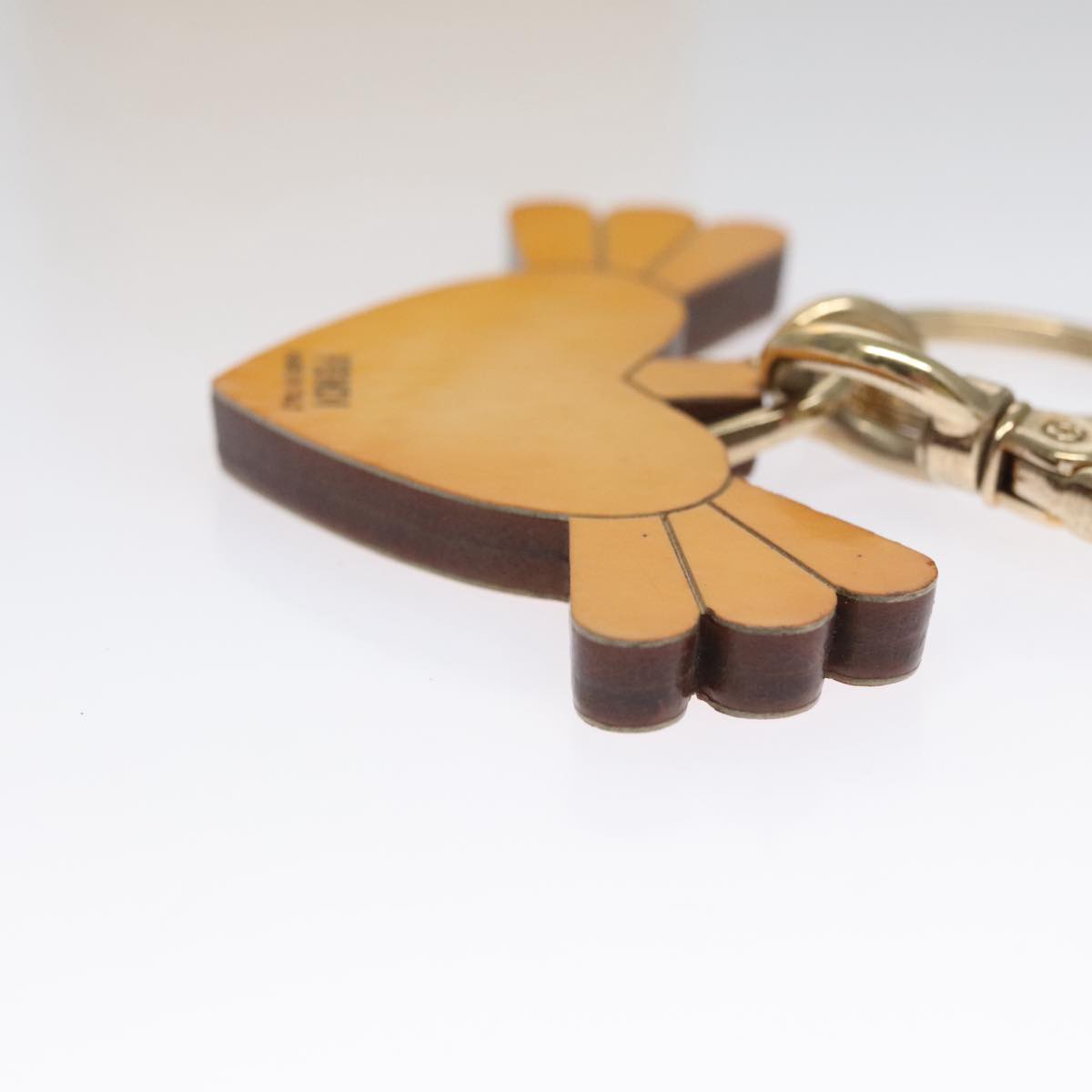 FENDI Key Charm Leather Beige ac3513