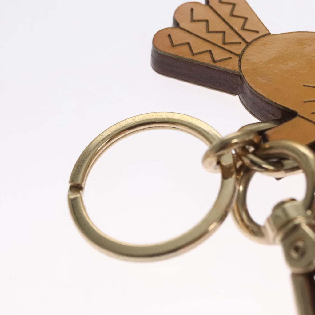 FENDI Key Charm Leather Beige ac3513
