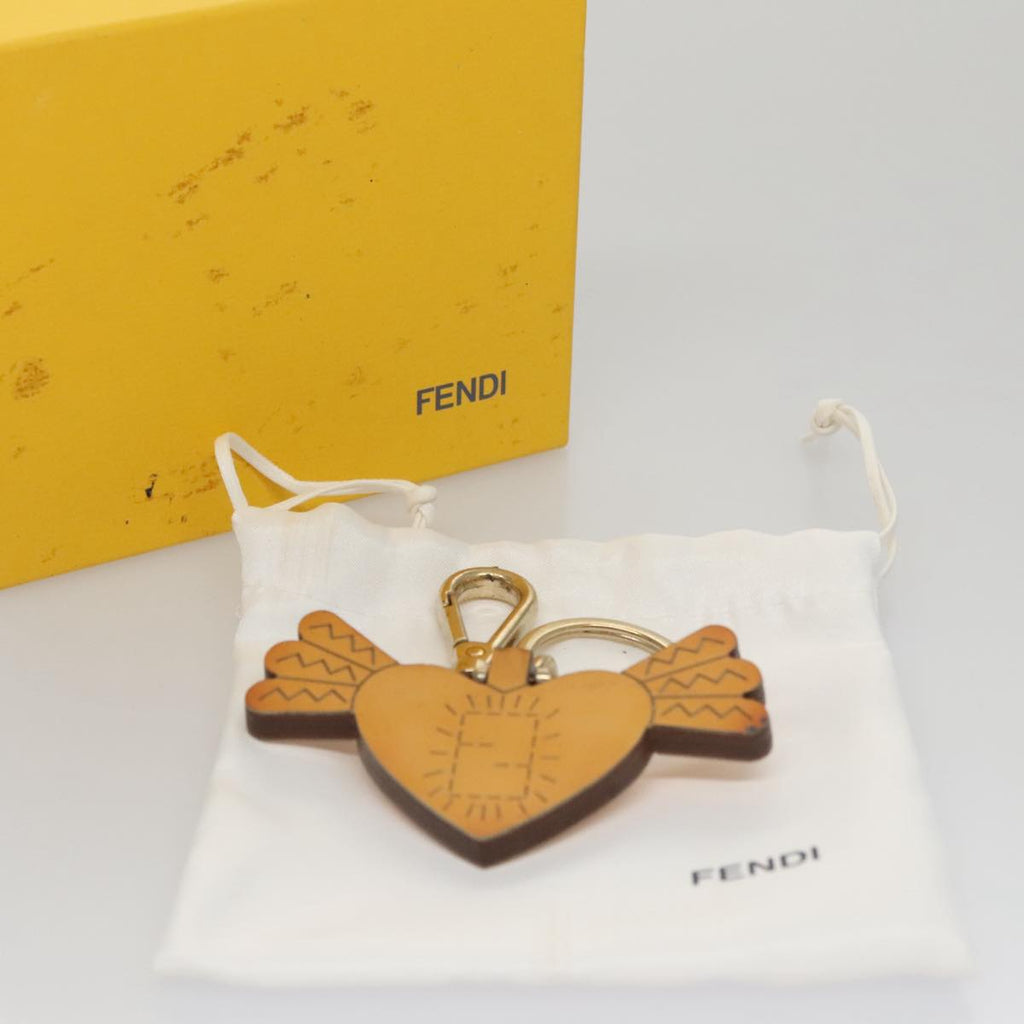 FENDI Key Charm Leather Beige ac3513
