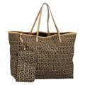 FENDI Zucchino Canvas Tote Bag Beige ac3574