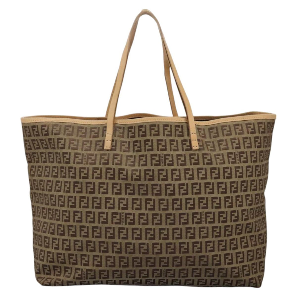 FENDI Zucchino Canvas Tote Bag Beige ac3574