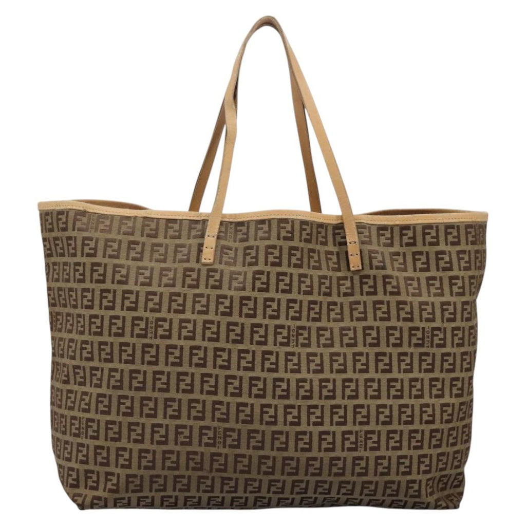 FENDI Zucchino Canvas Tote Bag Beige ac3574