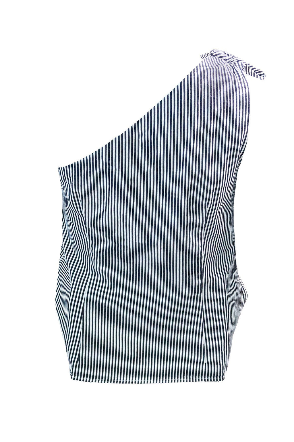 Stripes One-Shoulder Top