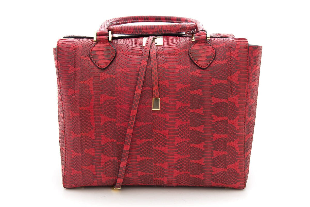 Michael Kors Collection Red Genuine Snake Skin Tote