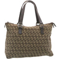 FENDI ZucchinoCanvas Hand Bag Brown ac571