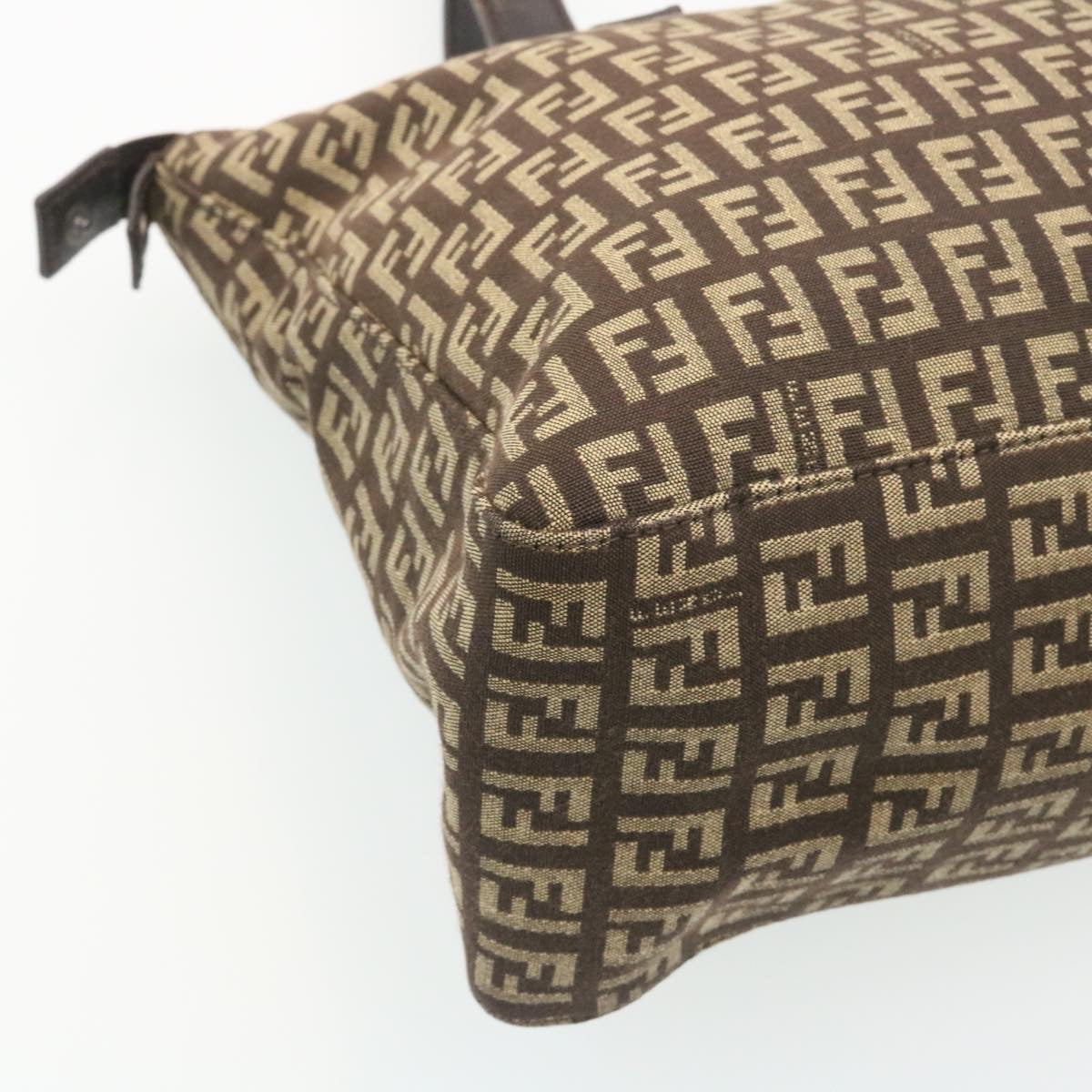 FENDI ZucchinoCanvas Hand Bag Brown ac571