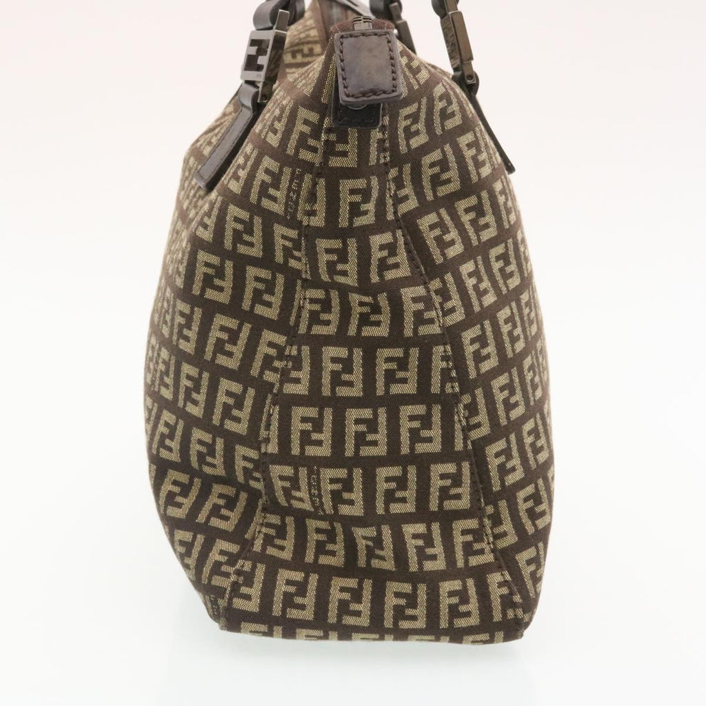 FENDI ZucchinoCanvas Hand Bag Brown ac571