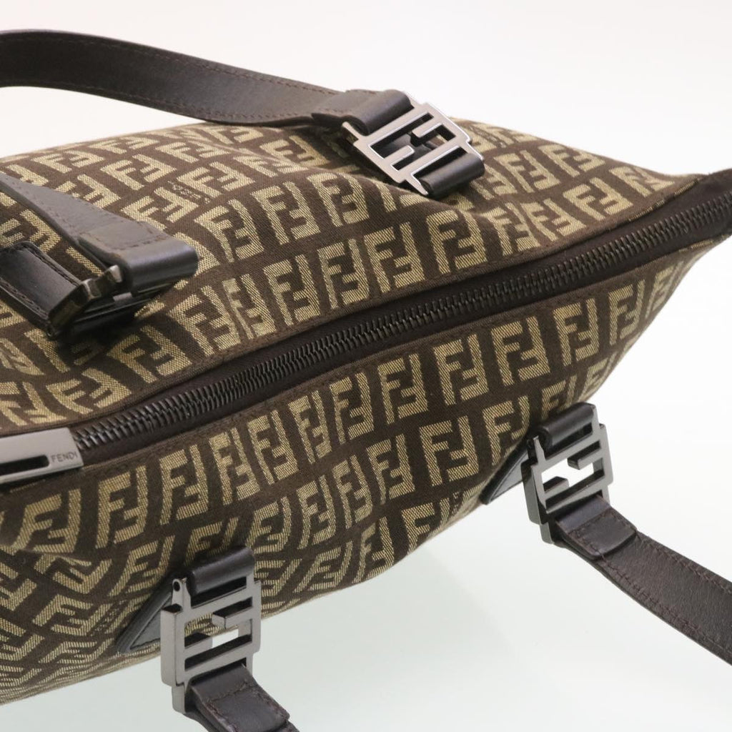 FENDI ZucchinoCanvas Hand Bag Brown ac571