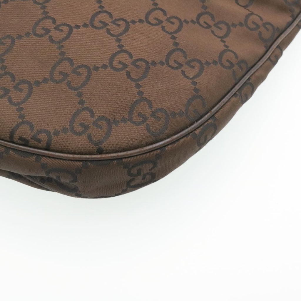 GUCCI GG Canvas Shoulder Bag Canvas Brown ac587