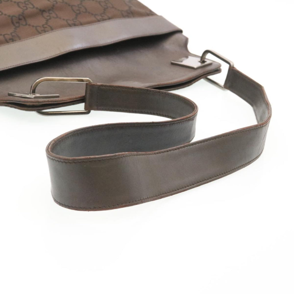 GUCCI GG Canvas Shoulder Bag Canvas Brown ac587
