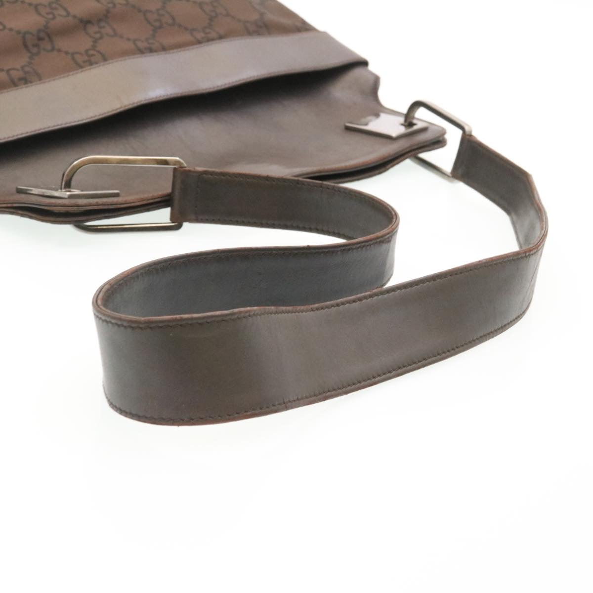 GUCCI GG Canvas Shoulder Bag Canvas Brown ac587
