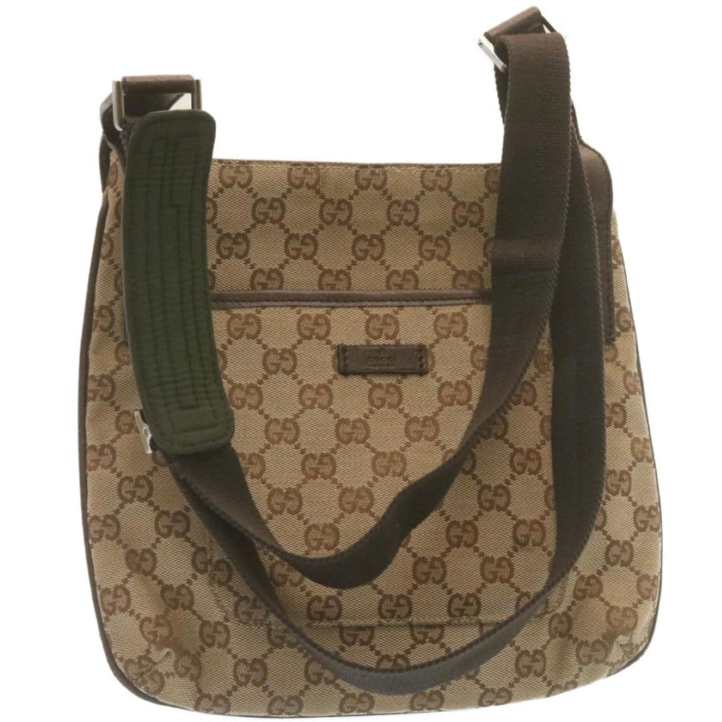 GUCCI GG Canvas Shoulder Bag Beige 122793 ac588
