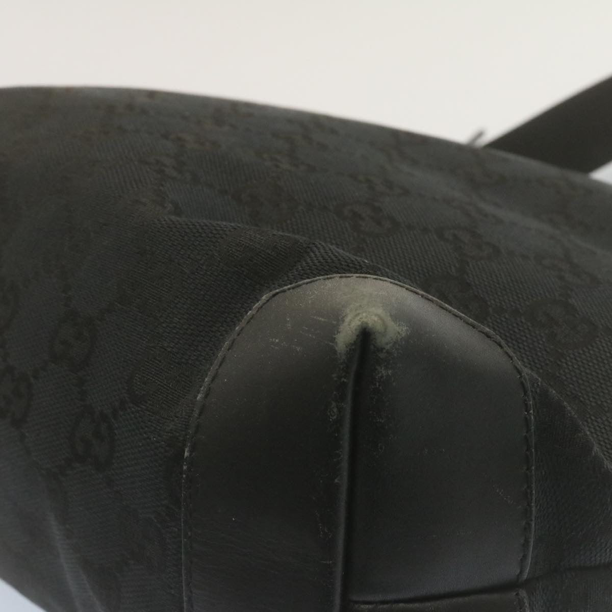 GUCCI GG Canvas Tote Bag Black ac596