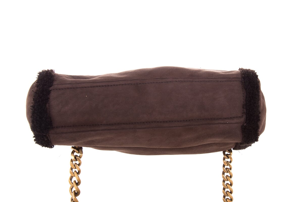 YSL Vintage Brown Shearling Handbag