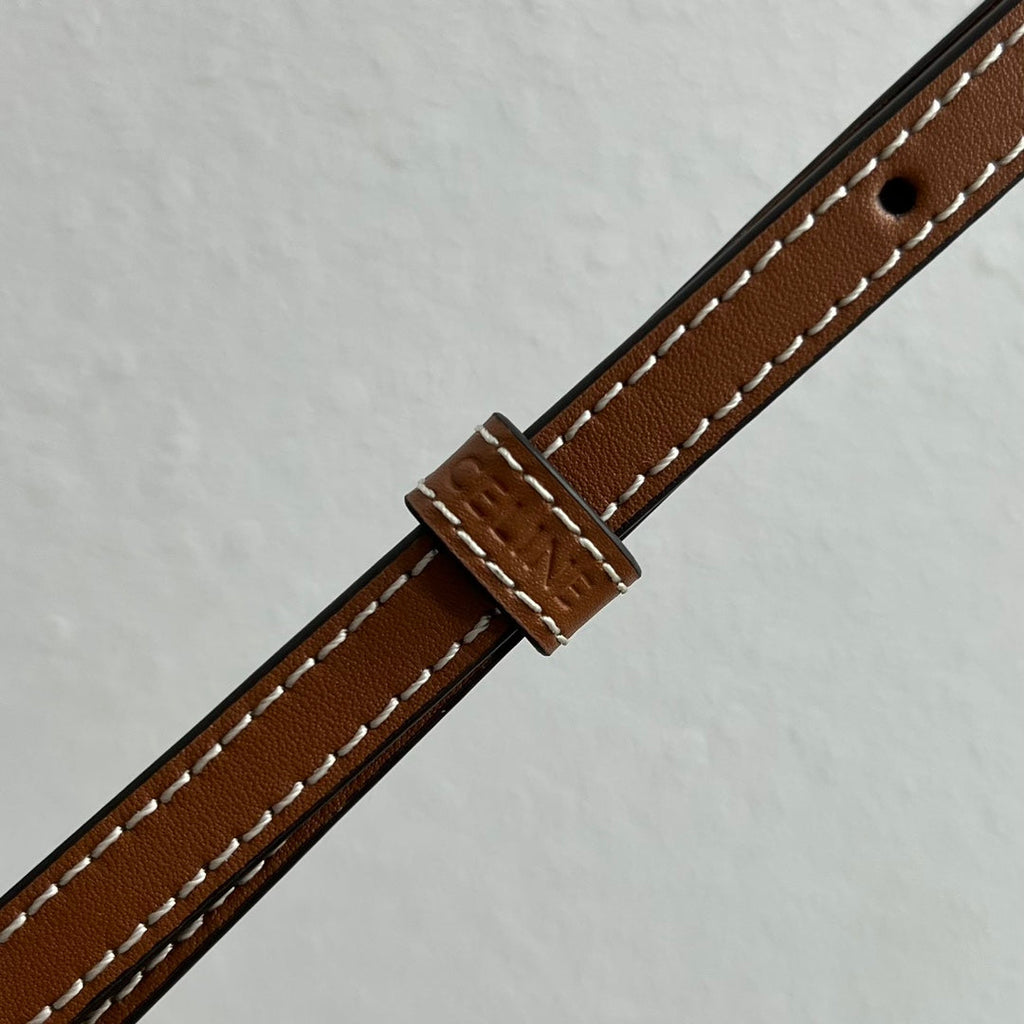 CE Small Box Cuir Triomphe In Triomphe Canvas Tan For Women 4in/11cm 199262EIN.04LU