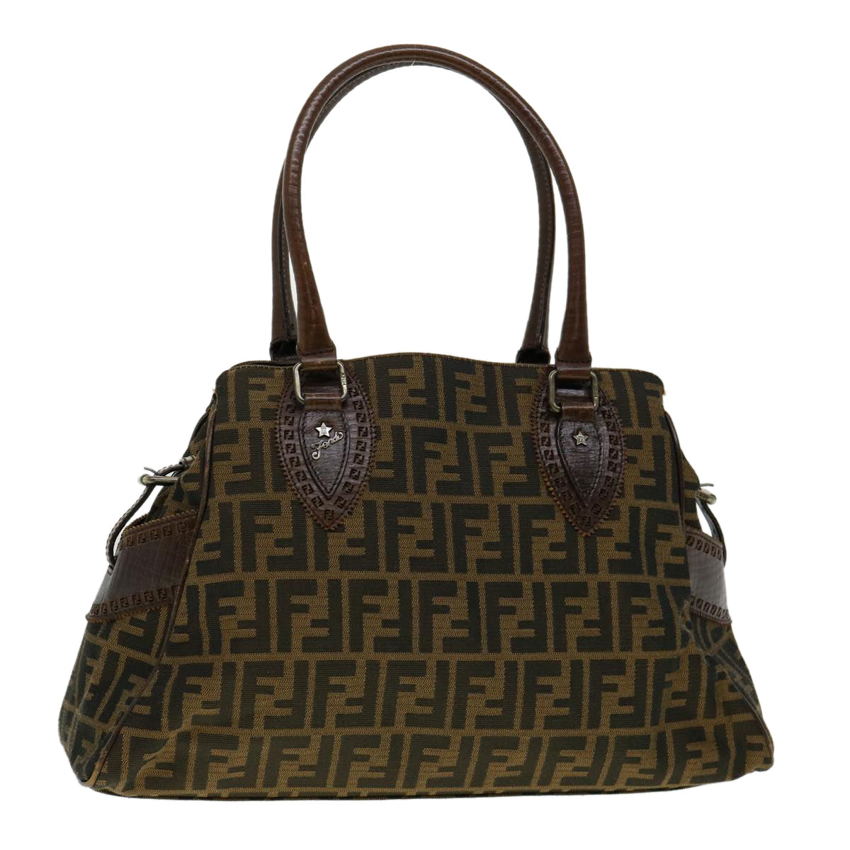 FENDI Tote Bag Zucca Canvas Brown ac845