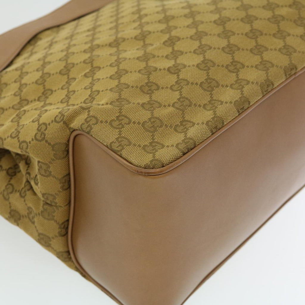 GUCCI GG Canvas Tote Bag Brown Gold ac905