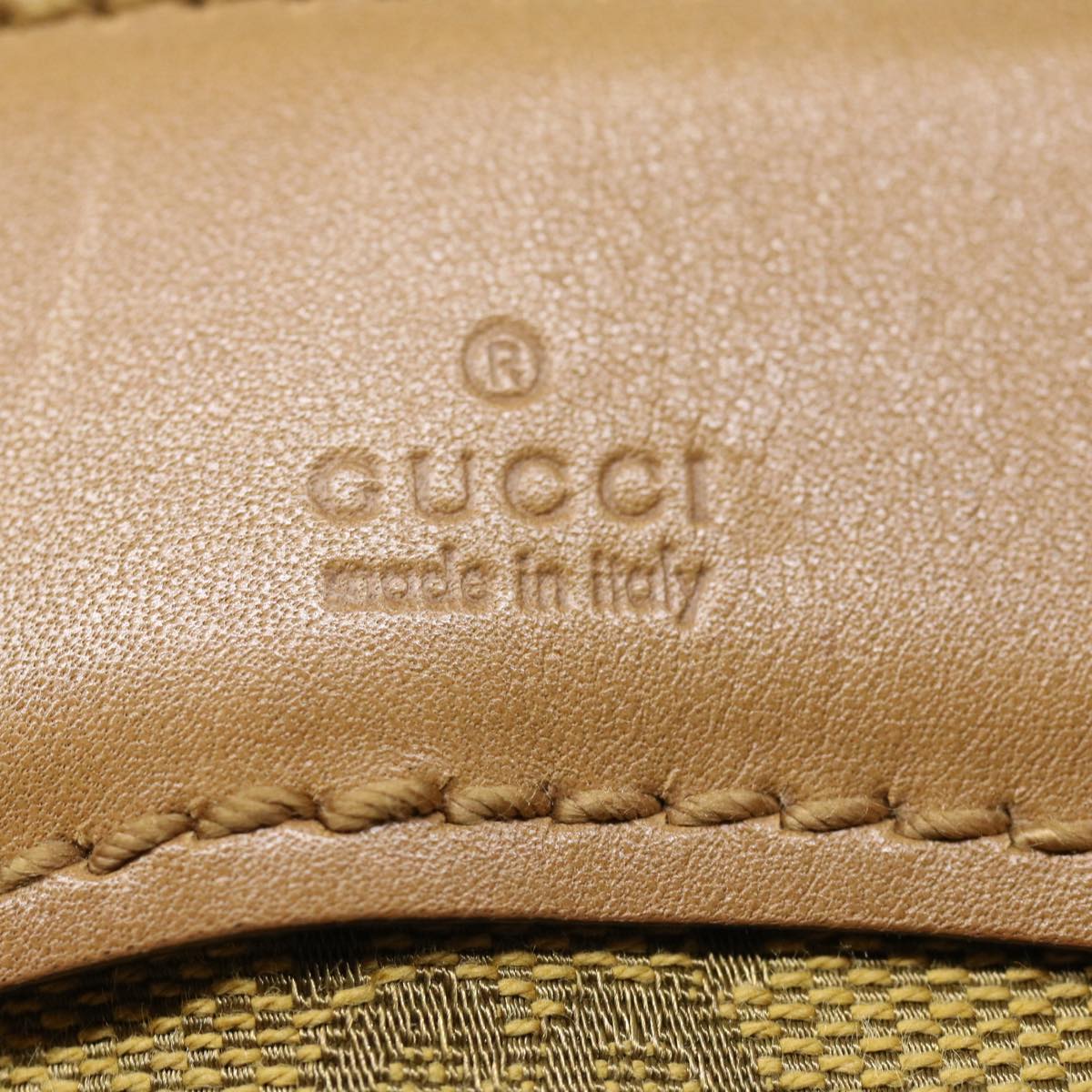 GUCCI GG Canvas Tote Bag Brown Gold ac905