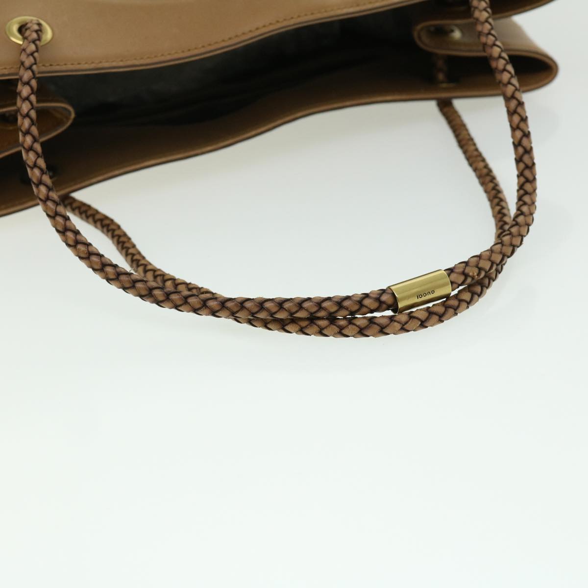 GUCCI GG Canvas Tote Bag Brown Gold ac905