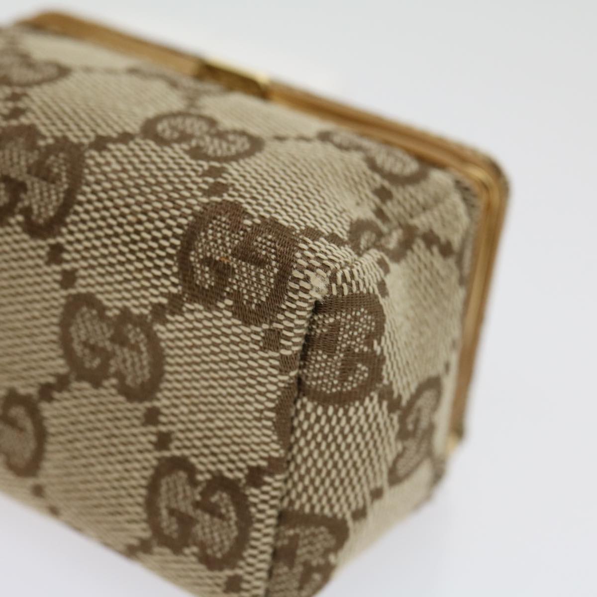 GUCCI GG Canvas Pouch Beige ac929