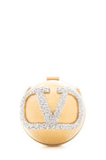 Valentino Gold Crystal Embelished V-Logo Cluctch
