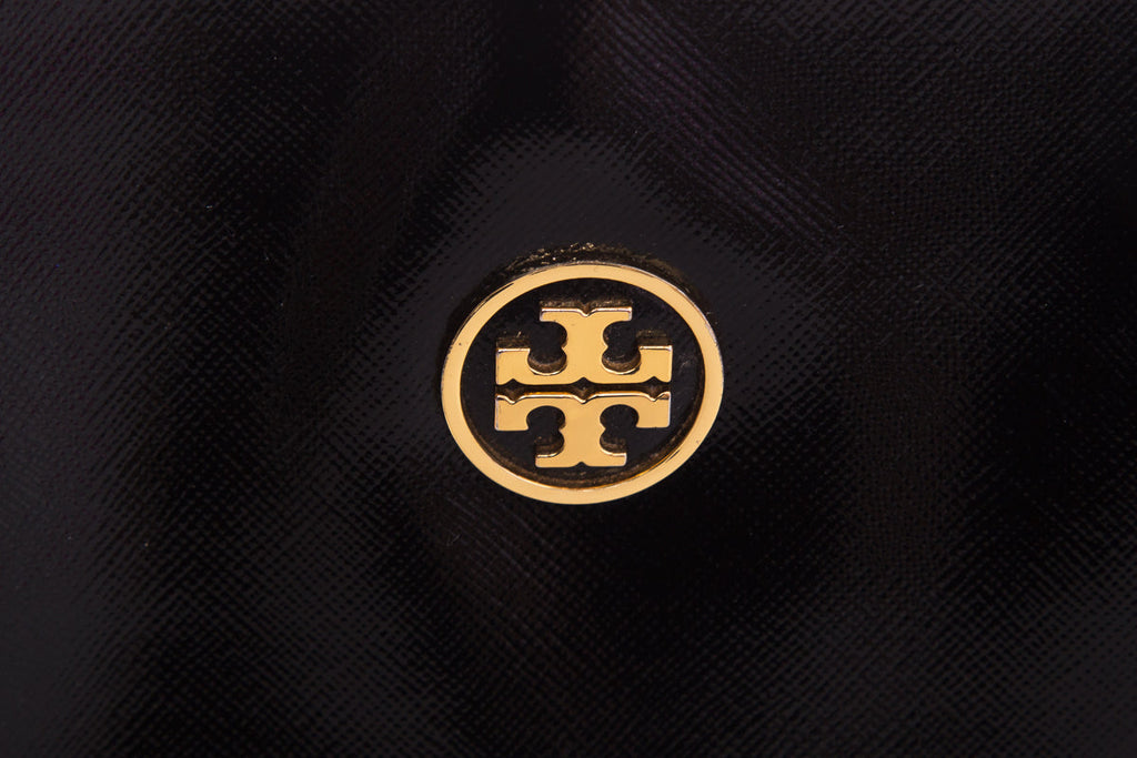 Tory Burch Black Patent  Leather Tote