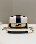 FI Baguette Chain Black and White Bag For Woman 19cm/7.5in
